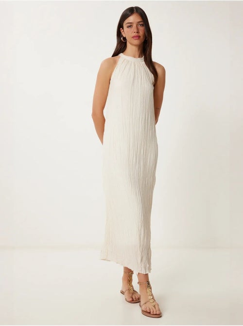 Vestido midi texturizado con cuello halter istanbul - Kiabi Vestido midi texturizado con cuello halter istanbul - Kiabi