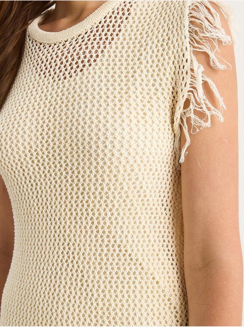 Vestido midi texturizado con detalle de volantes lucci - Kiabi Vestido midi texturizado con detalle de volantes lucci - Kiabi
