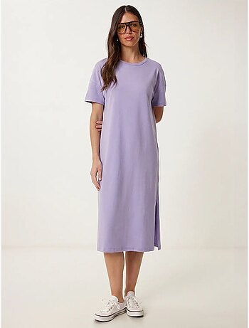 Vestido midi tipo camiseta de algodón con cuello redondo istanbul