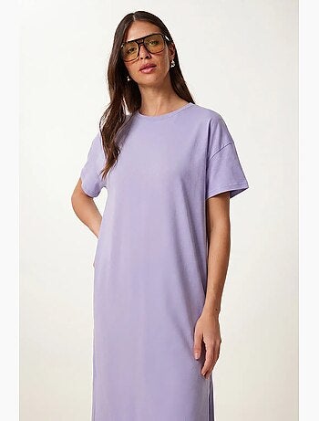 Vestido midi tipo camiseta de algodón con cuello redondo istanbul