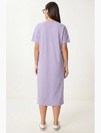 Vestido midi tipo camiseta de algodón con cuello redondo istanbul