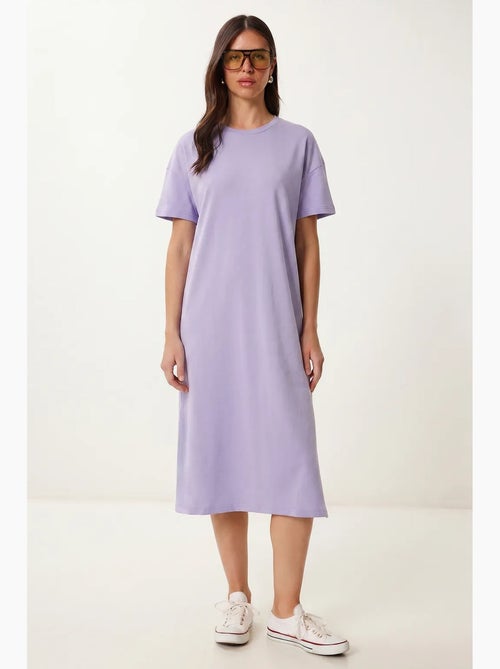 Vestido midi tipo camiseta de algodón con cuello redondo istanbul - Kiabi Vestido midi tipo camiseta de algodón con cuello redondo istanbul - Kiabi