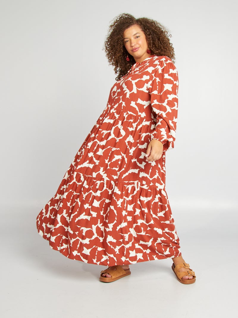 Vestido midi vaporoso ROJO - Kiabi