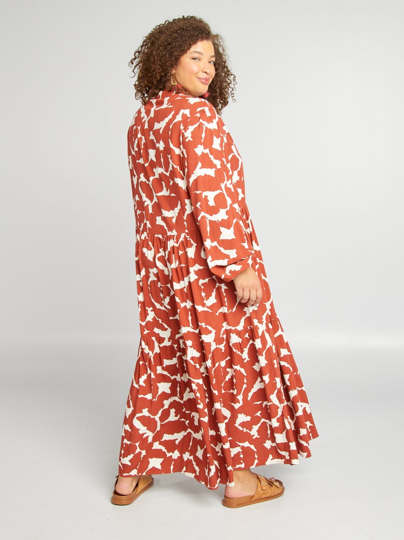 Vestido midi vaporoso ROJO - Kiabi