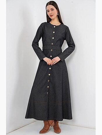 Vestido midi vaquero con cinturón bdart