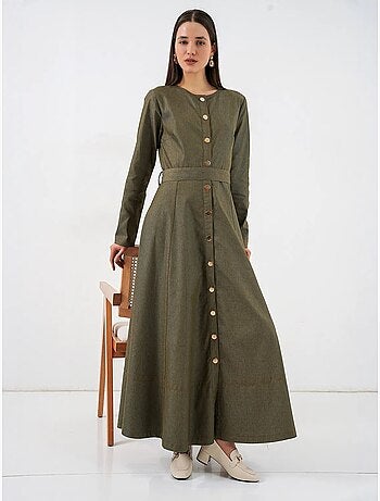 Vestido midi vaquero con cinturón bdart
