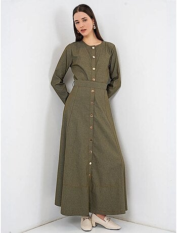 Vestido midi vaquero con cinturón bdart