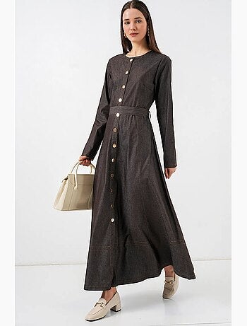Vestido midi vaquero con cinturón bdart
