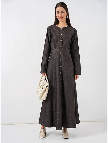 Vestido midi vaquero con cinturón bdart