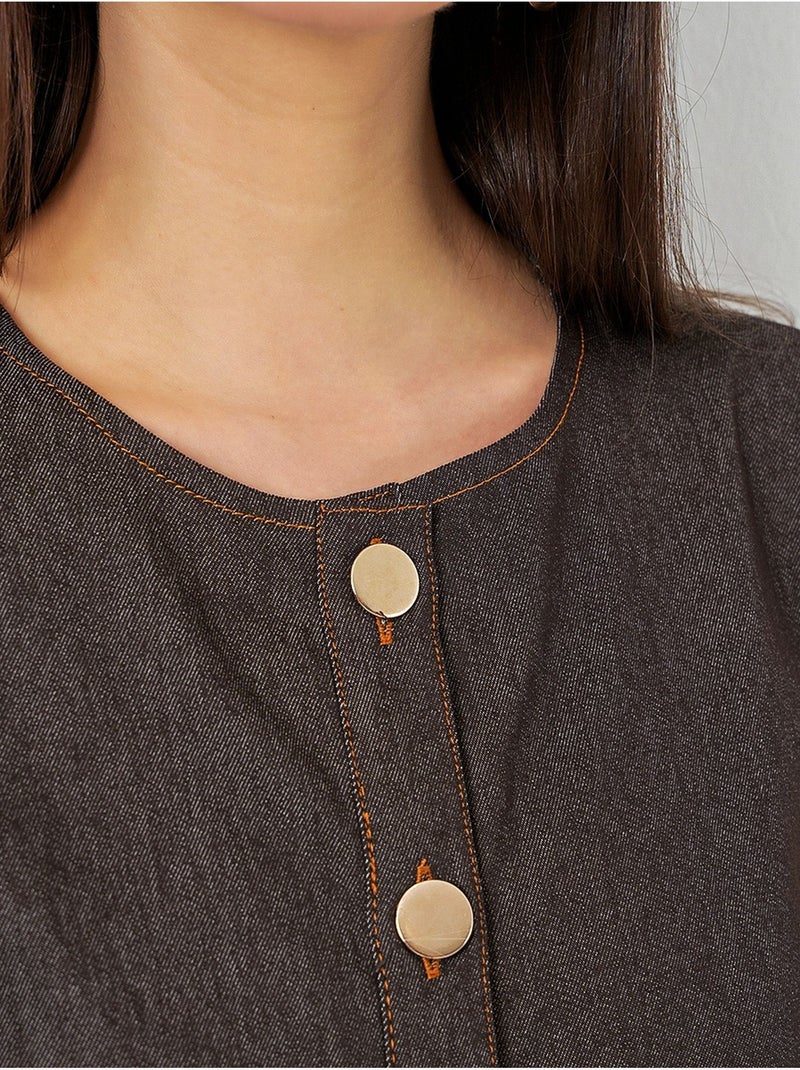 Vestido midi vaquero con cinturón bdart Gris oscuro - Kiabi