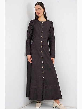 Vestido midi vaquero con cinturón bdart