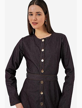 Vestido midi vaquero con cinturón bdart