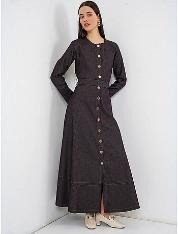 Vestido midi vaquero con cinturón bdart