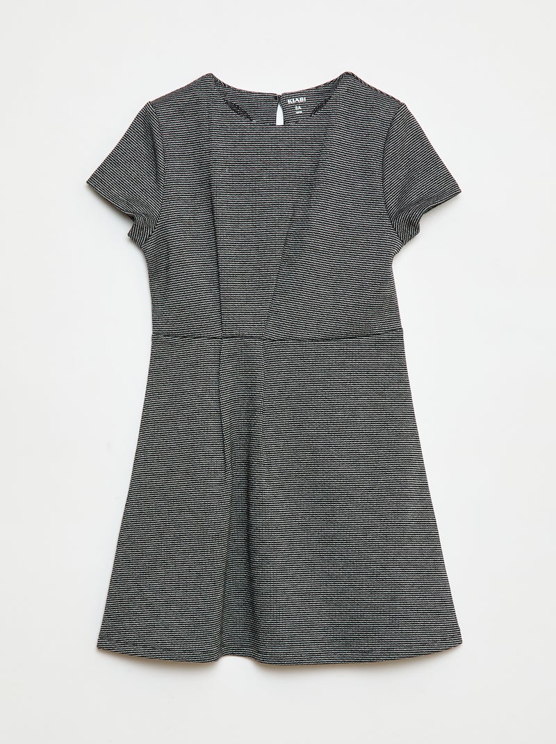 Vestido Milano con corte acampanado y manga corta Negro - Kiabi