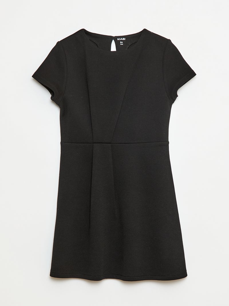 Vestido Milano de corte acampanado y manga corta Negro - Kiabi