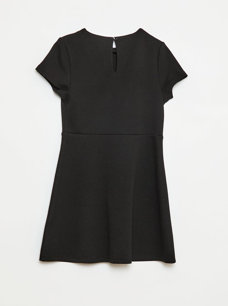 Vestido Milano de corte acampanado y manga corta Negro - Kiabi