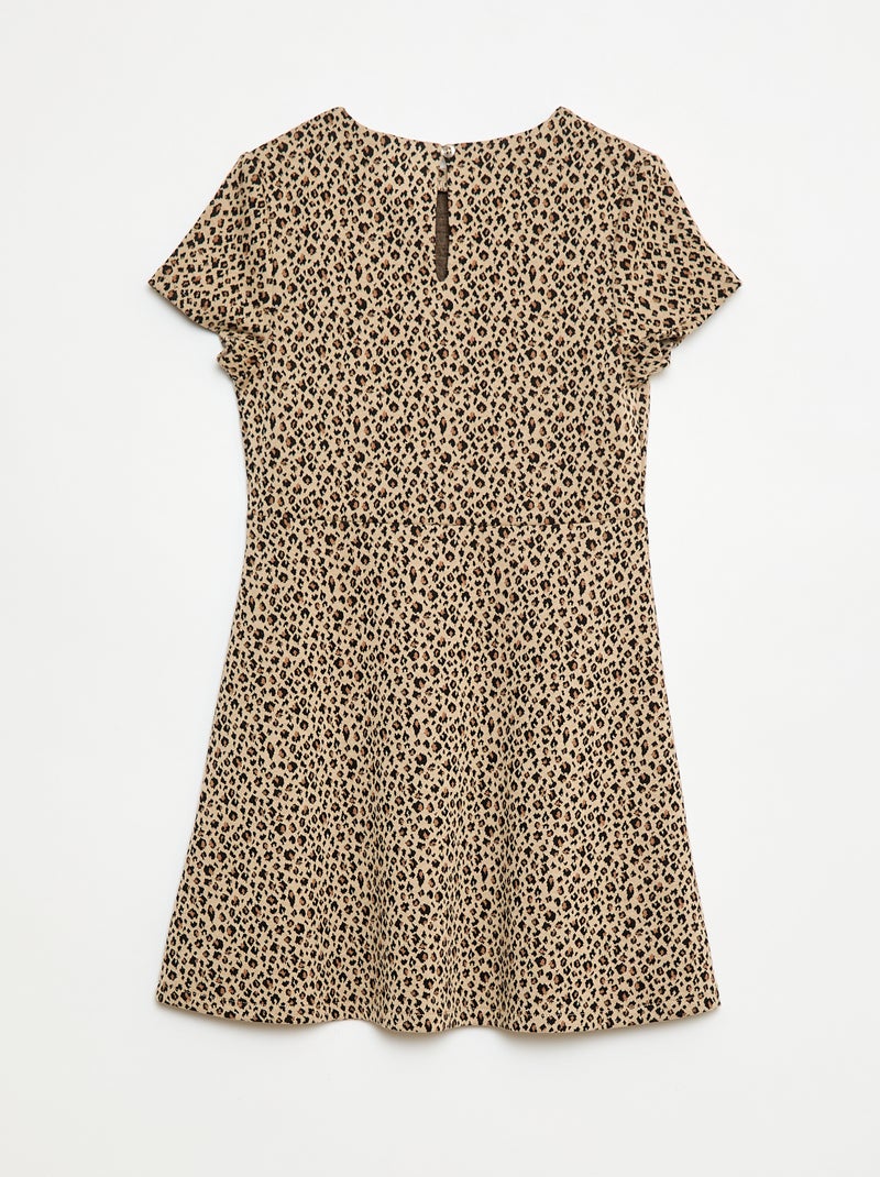 Vestido Milano de corte evasé y manga corta Beige - Kiabi