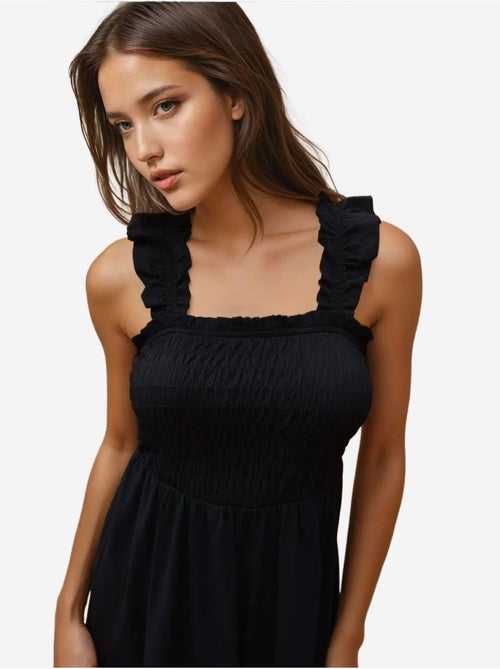 Vestido mini ajustado con cuello cuadrado hiccup - Kiabi Vestido mini ajustado con cuello cuadrado hiccup - Kiabi
