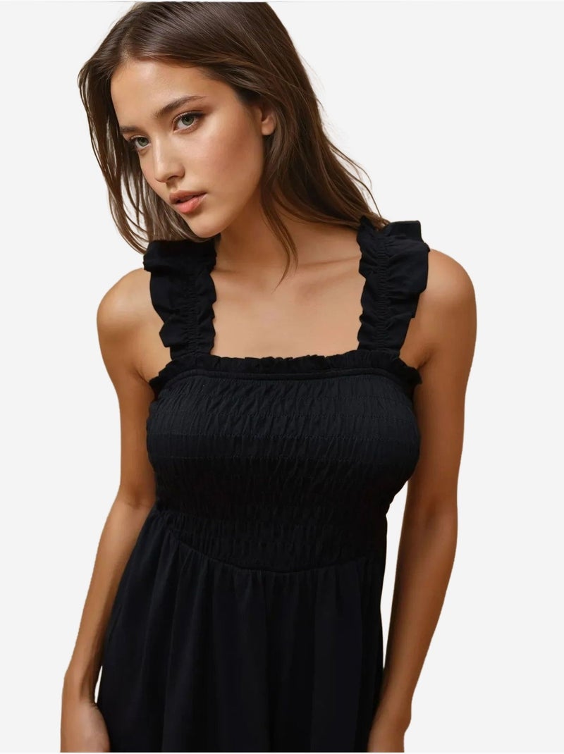 Vestido mini ajustado con cuello cuadrado hiccup Negro - Kiabi