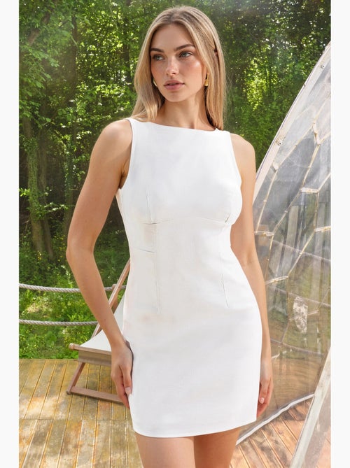 Vestido mini ajustado con cuello redondo hiccup - Kiabi Vestido mini ajustado con cuello redondo hiccup - Kiabi
