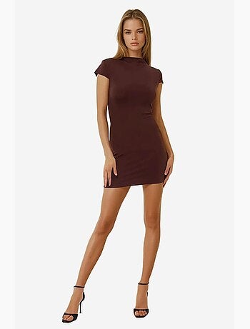 Vestido mini ajustado con cuello redondo hiccup