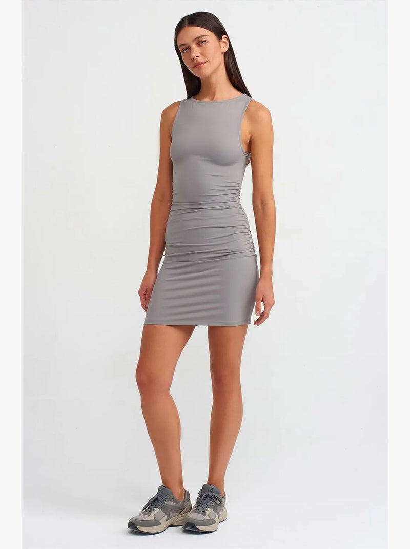 Vestido mini ajustado con drapeado dilvin Gris - Kiabi
