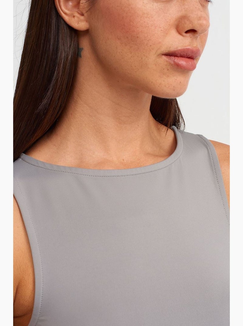Vestido mini ajustado con drapeado dilvin Gris - Kiabi