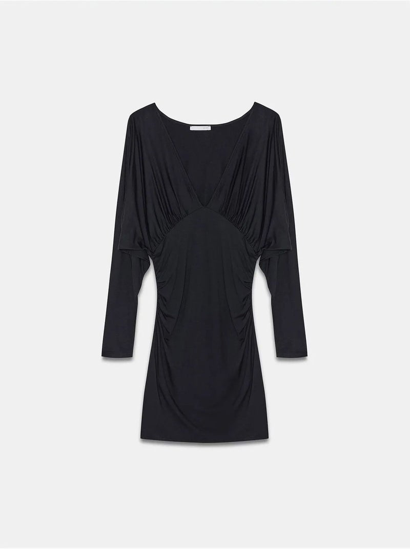 Vestido mini ajustado con drapeado dilvin Negro - Kiabi