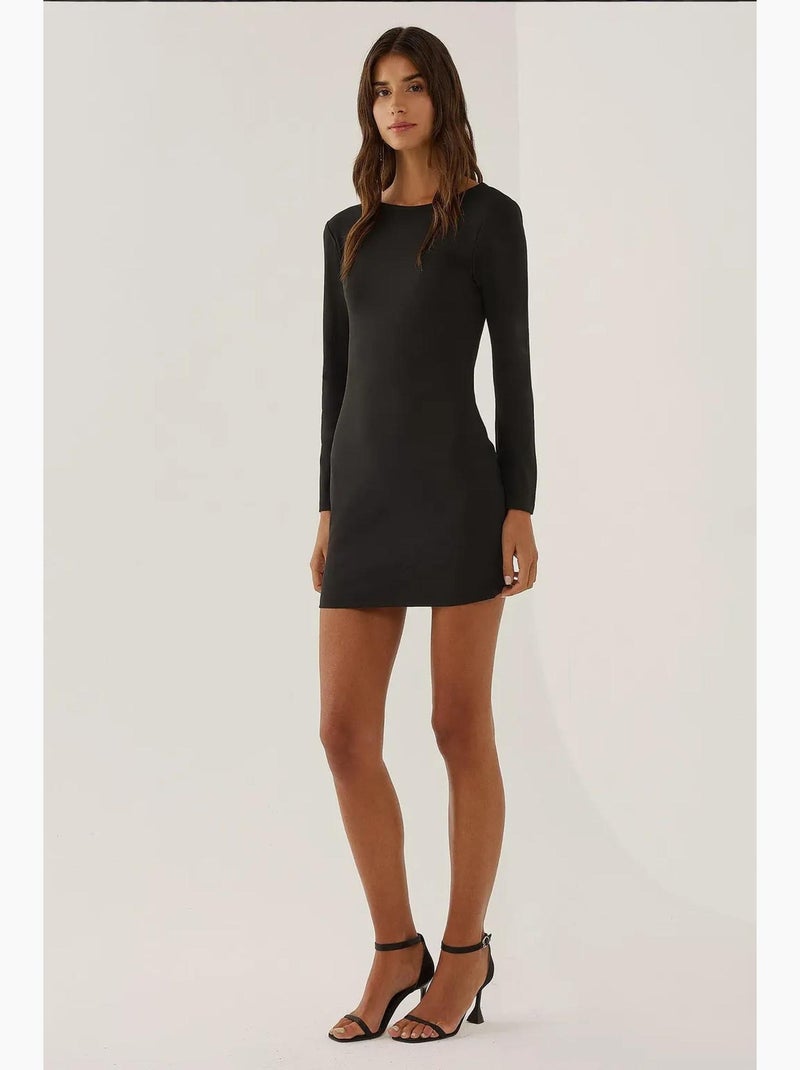 Vestido mini ajustado con escote en la espalda hiccup Negro - Kiabi