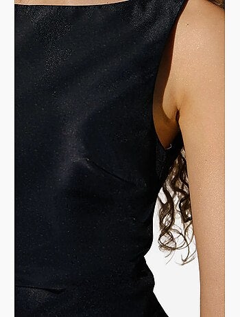 Vestido mini ajustado con espalda abierta y detalle de dobladillo abullonado hiccup