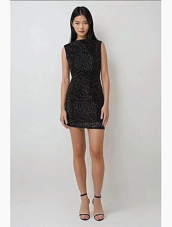 Vestido mini ajustado con estampado de leopardo
