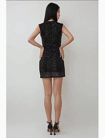 Vestido mini ajustado con estampado de leopardo