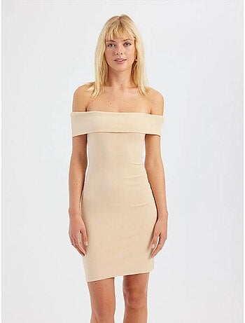 Vestido mini ajustado con hombros descubiertos hiccup