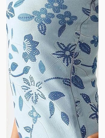 Vestido mini ajustado con textura y sin tirantes hiccup