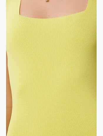 Vestido mini ajustado de canalé con cuello cuadrado de estambul istanbul