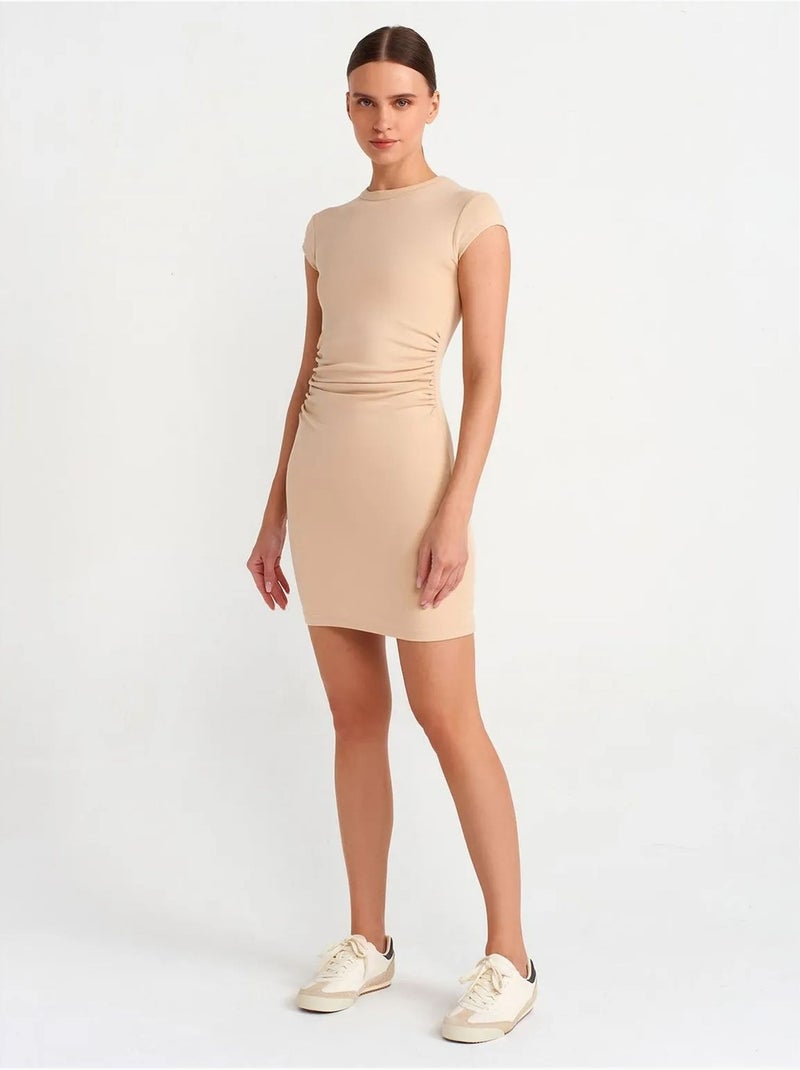 Vestido mini ajustado de mujer dilvin Beige arcilla - Kiabi