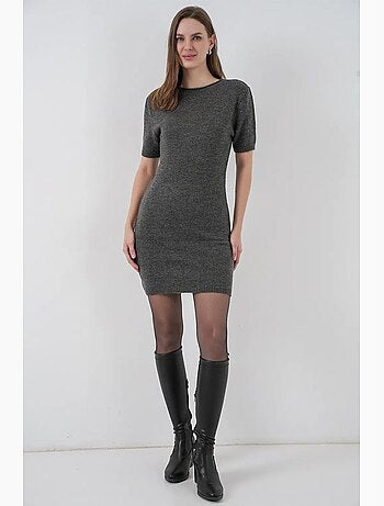 Vestido mini ajustado de punto acanalado texturizado bdart