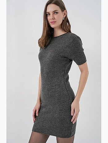 Vestido mini ajustado de punto acanalado texturizado bdart