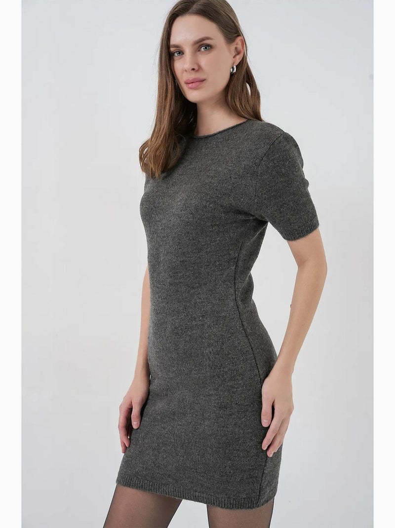 Vestido mini ajustado de punto acanalado texturizado bdart Gris negro - Kiabi