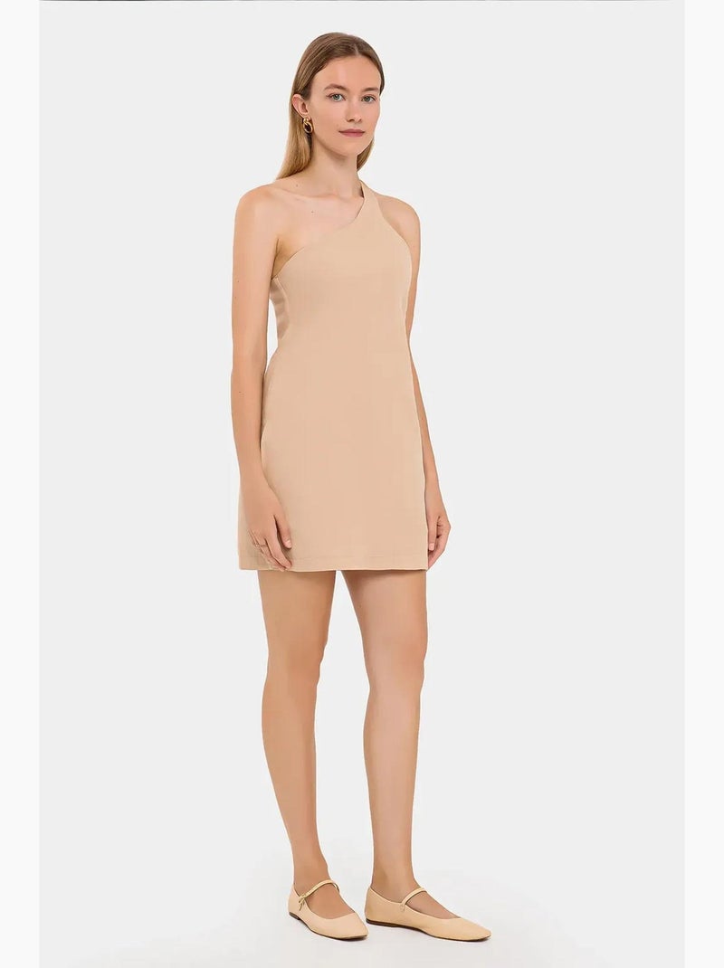 Vestido mini ajustado de un solo hombro hiccup Beige natural - Kiabi