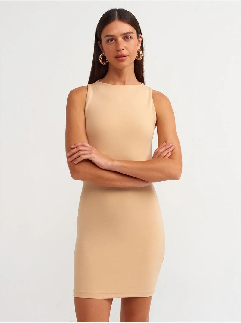 Vestido mini ajustado sin mangas dilvin Beige arcilla - Kiabi
