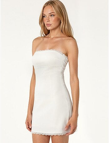 Vestido mini ajustado sin tirantes hiccup