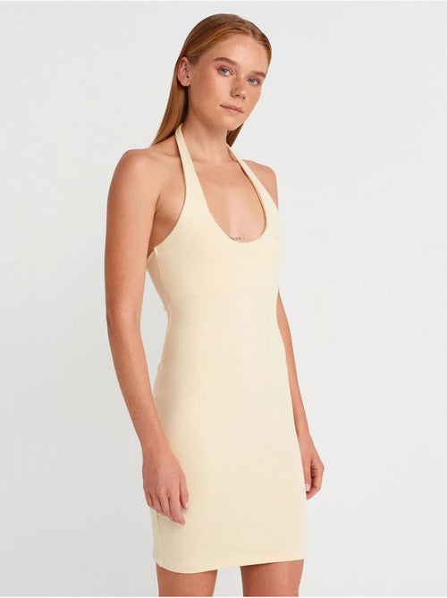 Vestido mini ceñido acanalado dilvin - Kiabi