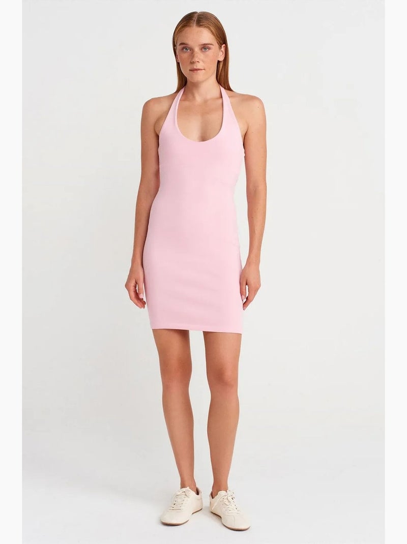 Vestido mini ceñido acanalado dilvin Rosa claro - Kiabi