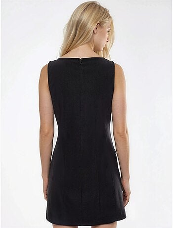 Vestido mini con cuello barco y cremallera hiccup