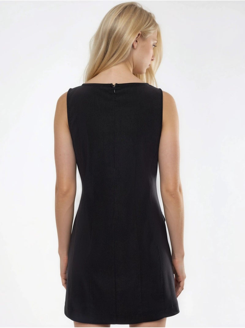 Vestido mini con cuello barco y cremallera hiccup Negro - Kiabi