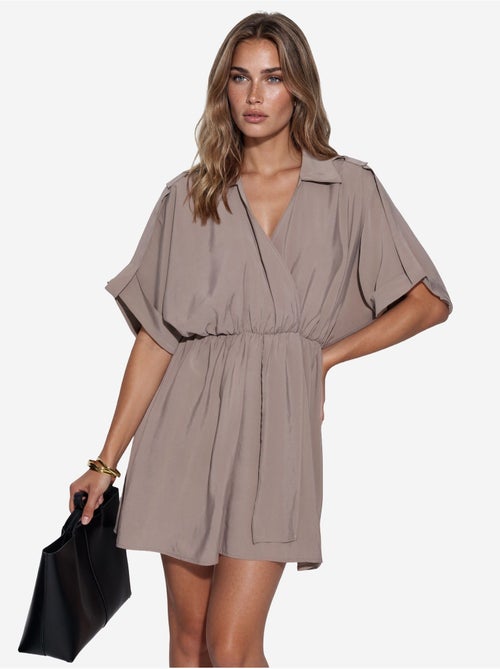 Vestido mini cruzado texturizado busem - Kiabi
