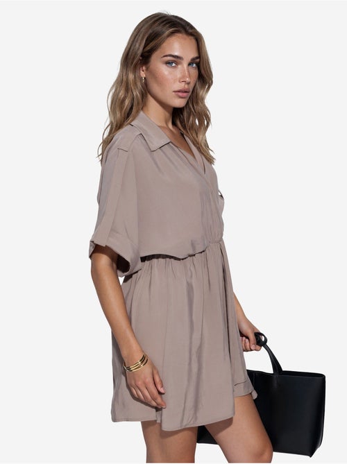 Vestido mini cruzado texturizado busem - Kiabi