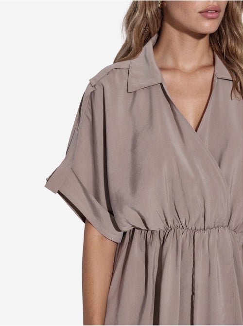 Vestido mini cruzado texturizado busem - Kiabi