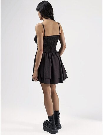 Vestido mini cruzado texturizado sin tirantes hiccup